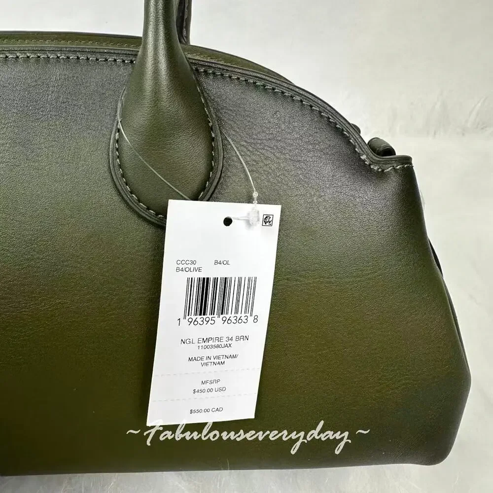 Coach Empire Carryall Bag 34 Shoulder Bag In Leather/Gold/Olive CCC30 NWT - Picture 5 of 9